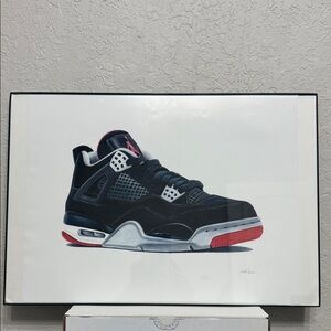 Air Jordan 4 IV Bred Art Print 17”x13”